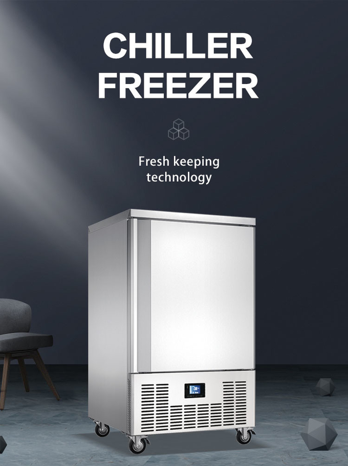 Máy làm lạnh thương mại thẳng đứng nhanh chóng và tủ đông Tủ đông sâu Máy làm lạnh nhà bếp 0